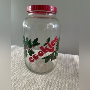 Vintage Anchor Hocking Christmas Cookie Jar